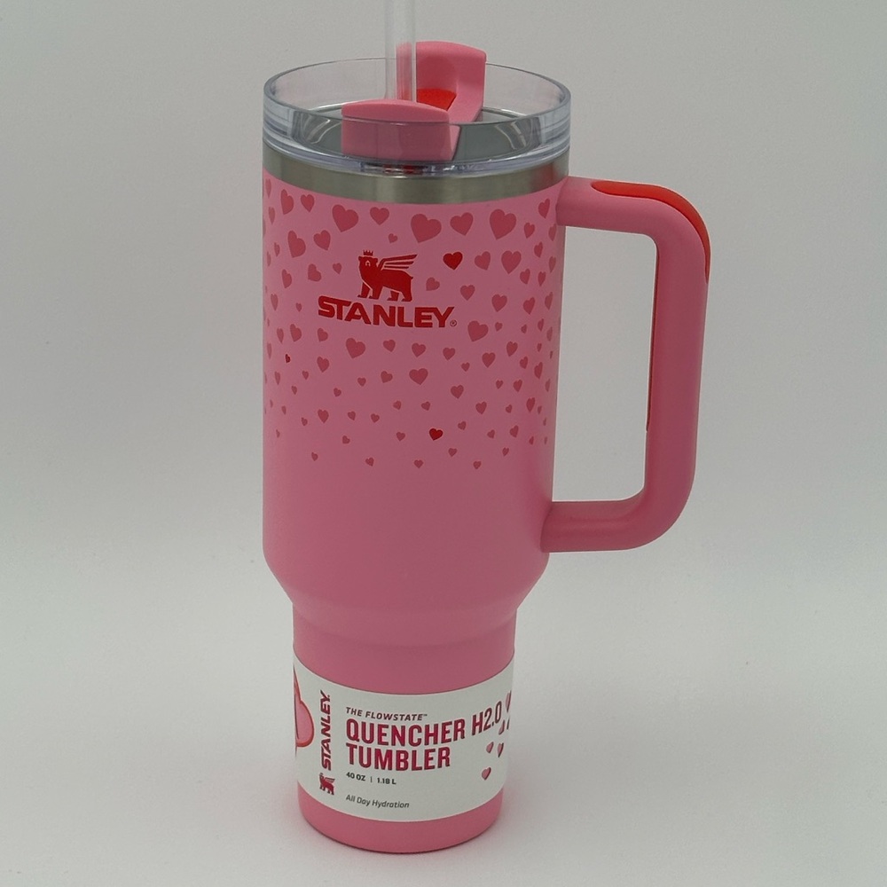 Stanley Pink Heart Quencher Tumbler